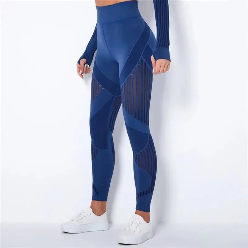 Women's Seamless Mesh Leggings - High-Quality Yoga Pants for Women