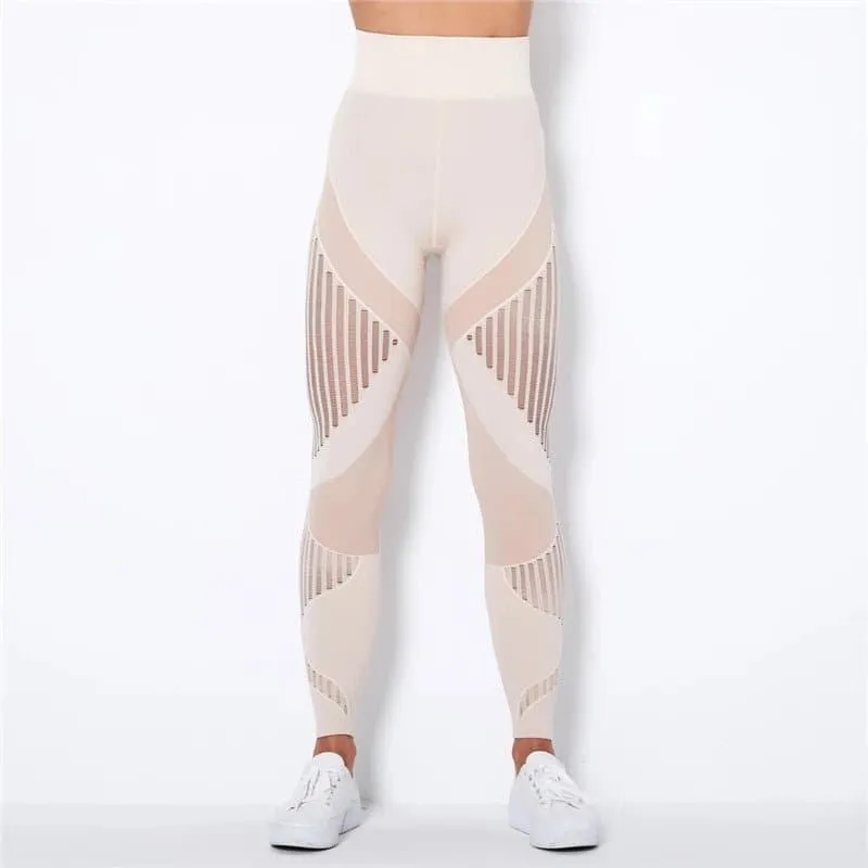 Women's Seamless Mesh Leggings - High-Quality Yoga Pants for Women