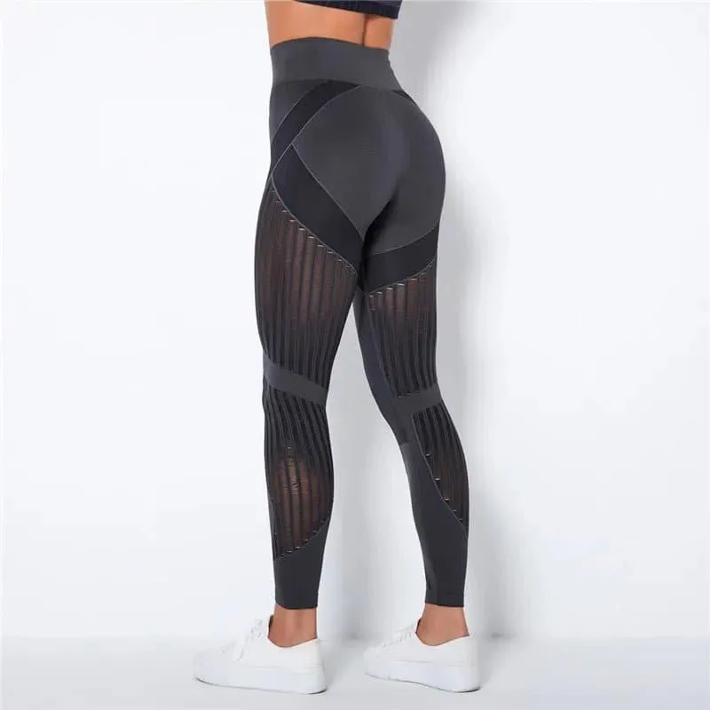Women's Seamless Mesh Leggings - High-Quality Yoga Pants for Women