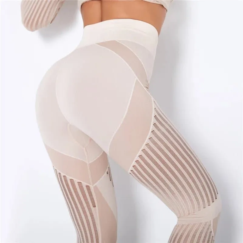 Women's Seamless Mesh Leggings - High-Quality Yoga Pants for Women