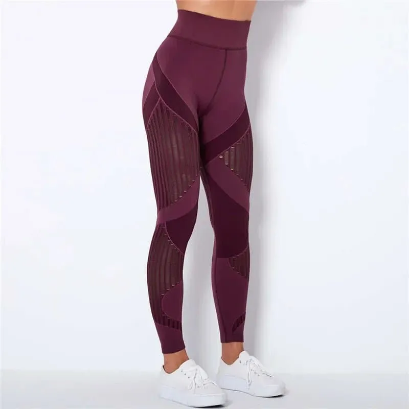 Women's Seamless Mesh Leggings - High-Quality Yoga Pants for Women