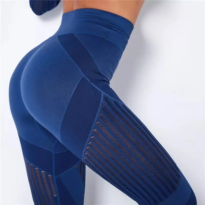 Women's Seamless Mesh Leggings - High-Quality Yoga Pants for Women