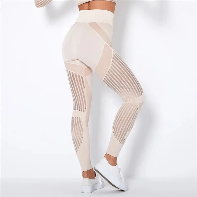 Women's Seamless Mesh Leggings - High-Quality Yoga Pants for Women