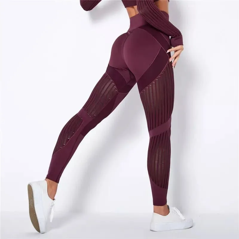 Women's Seamless Mesh Leggings - High-Quality Yoga Pants for Women