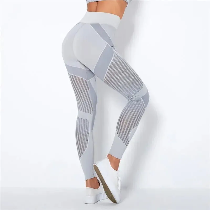 Women's Seamless Mesh Leggings - High-Quality Yoga Pants for Women